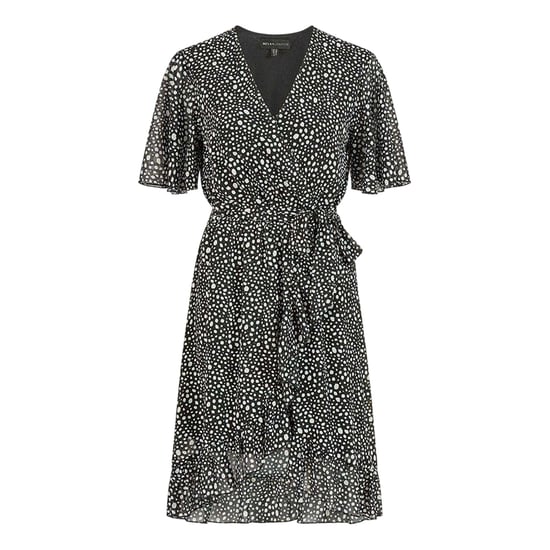 Mela London Womens/Ladies Polka Dot Wrap Dress (Black) - Image 1