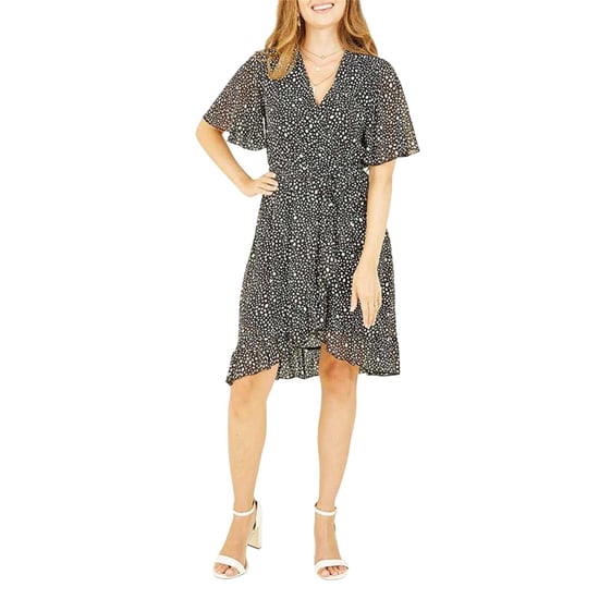 Mela London Womens/Ladies Polka Dot Wrap Dress (Black) - Image 4