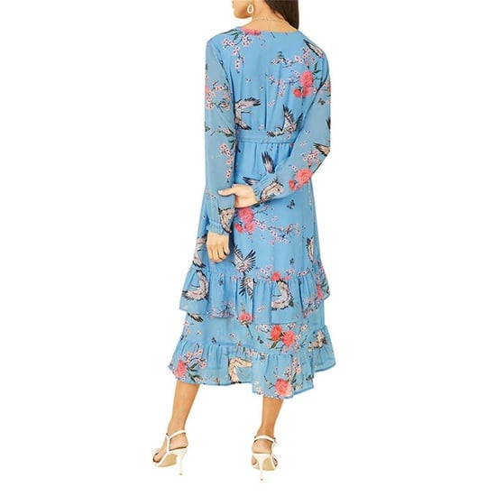 Yumi Womens/Ladies Floral Wrap Dress (Blue) - Image 2