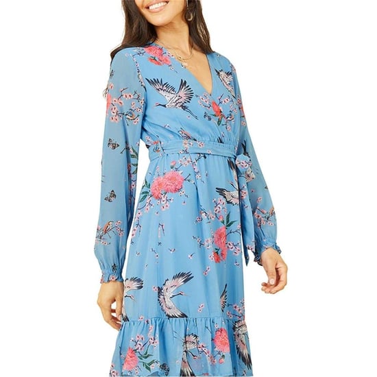 Yumi Womens/Ladies Floral Wrap Dress (Blue) - Image 3