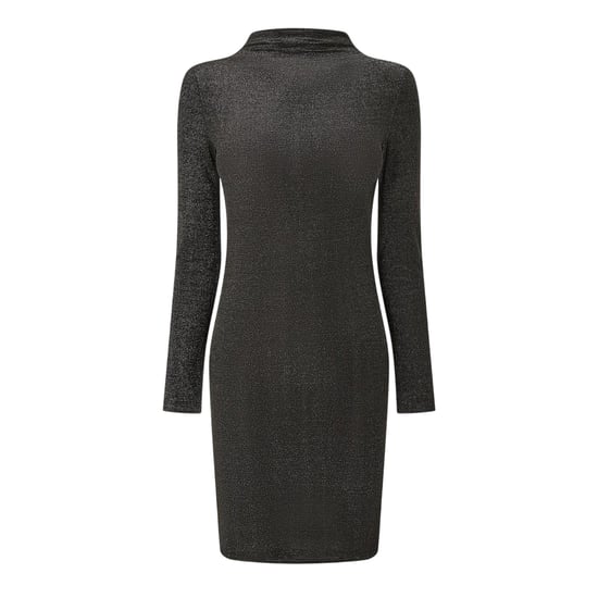 Pieces Dames/Dames Glitter Gebreide Bodycon Jurk met Hoge Kraag (Zwart) - Image 1