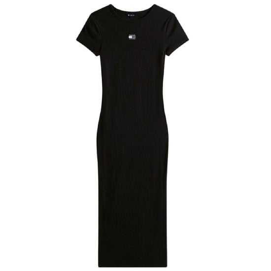 Tommy Jeans Strakke jurk met ronde hals en embleem voor dames (Zwart) - Image 1