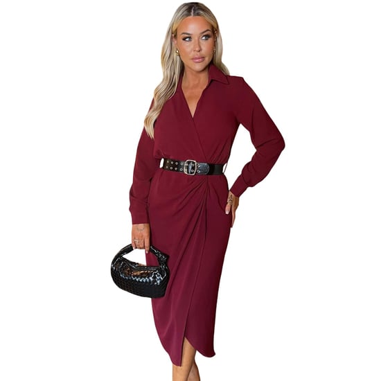 AX Paris Dames/Dames Polyester Riemjurk (Wijn) - Image 2