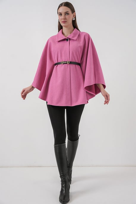 Belted Tweed Cape Coat - Image 2