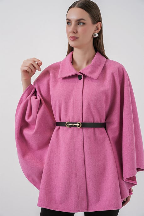 Belted Tweed Cape Coat - Image 3