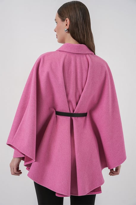 Belted Tweed Cape Coat - Image 5