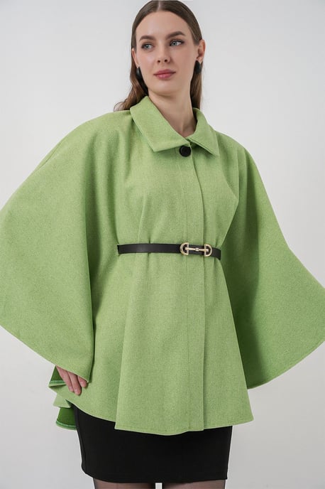 Belted Tweed Cape Coat - Image 3