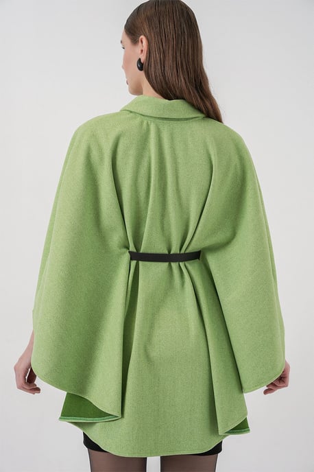 Belted Tweed Cape Coat - Image 6