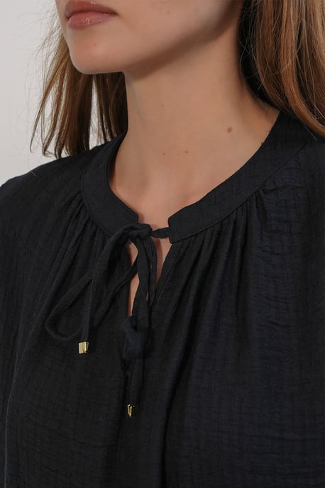 Geborduurd Overmaat Crêpe Blouse - Image 4