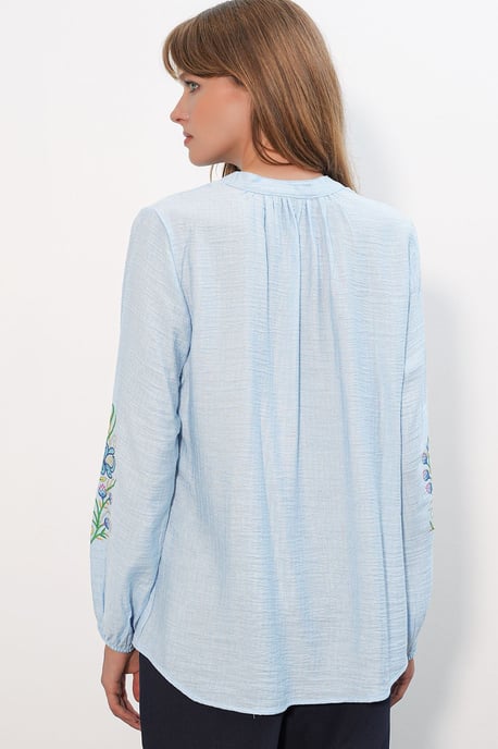 Geborduurde Oversized Crêpe Blouse - Image 6
