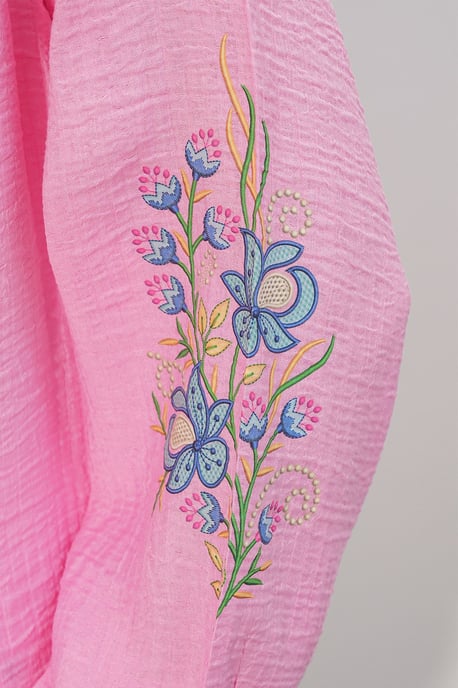 Geborduurde Overmaatse Crêpe Blouse - Image 5