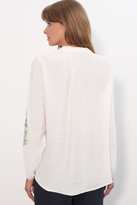 Geborduurde Oversized Crêpe Blouse - Image 5