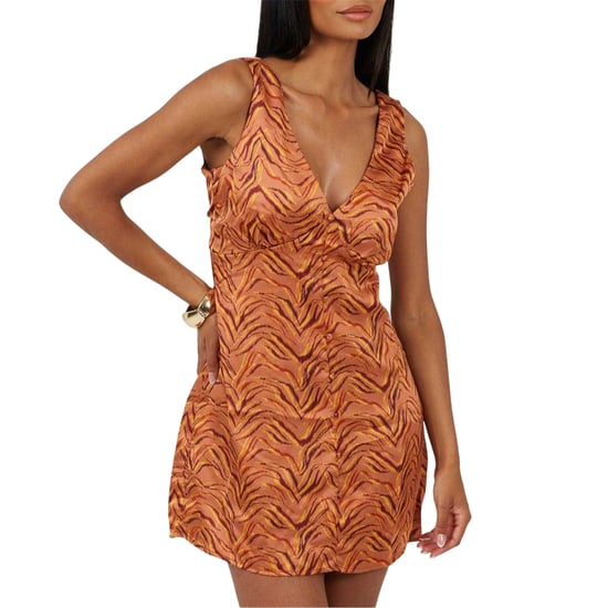 Brave Soul Dames/Dames Abstract Mini Jurk (Oranje) - Image 2