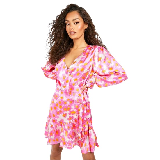 Influence Satijnen skaterjurk met bloemenprint voor dames (Roze) - Image 1