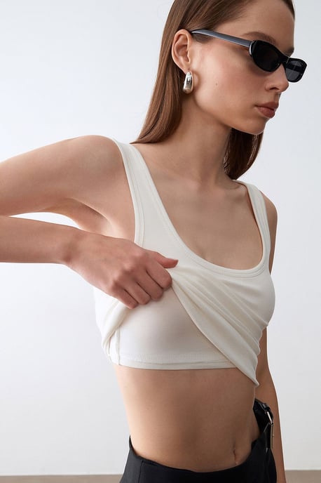 Slim Fit Ärmlös Jerseytopp Blus - Image 3