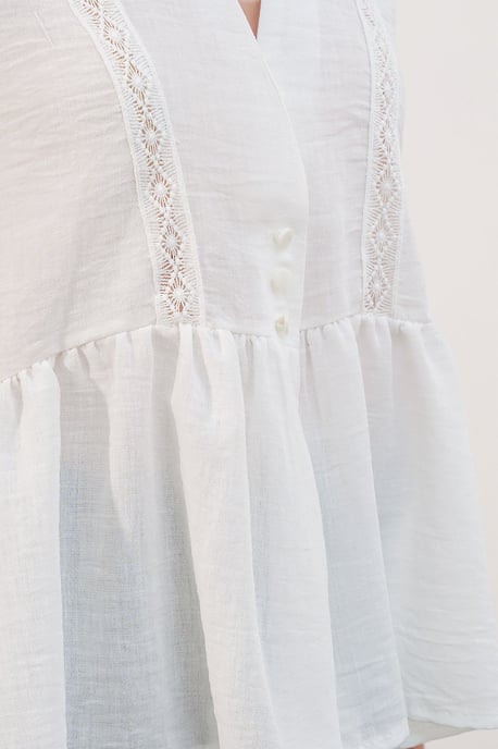 ÄSleeveless V-ringad Blus med Knäppning Fram - Image 5