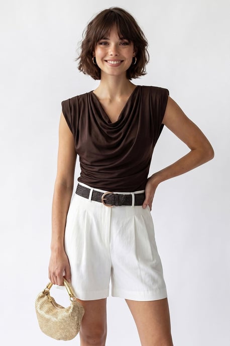 Mouwloze Blouse met Colhals - Image 3