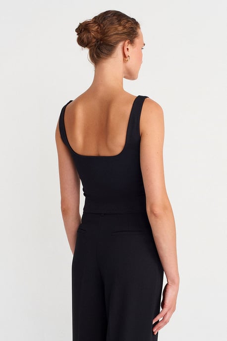 Dames Gekruiste Corset Top Met Vierkante Hals - Image 2