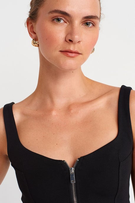 Dames Gekruiste Corset Top Met Vierkante Hals - Image 3