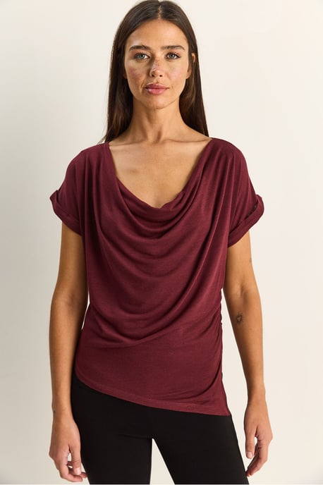 Kraagloze Drapé Blouse - Image 2
