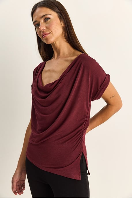Kraagloze Drapé Blouse - Image 3