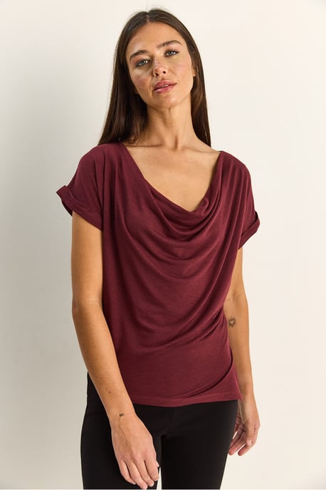 Kraagloze Drapé Blouse - Image 4
