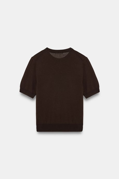 Ribbat Crew Neck Korta Ärm Blus - Image 5