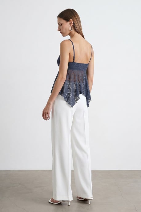Kant strikvoorzijde mouwloze blouse - Image 2