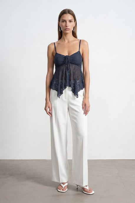 Kant strikvoorzijde mouwloze blouse - Image 4