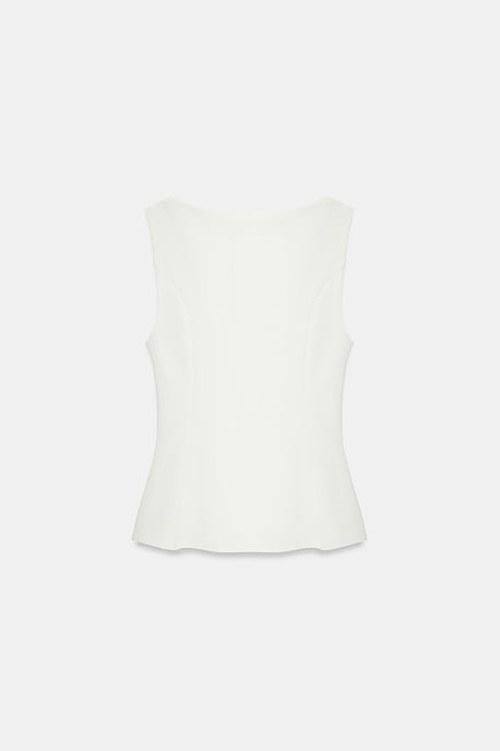 Fitted Sleeveless Peplum Blouse - Image 6