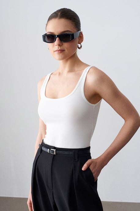 Mouwloze Slim Fit Jersey Blouse - Image 3