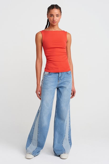 Mouwloze Boothals Jersey Blouse - Image 4