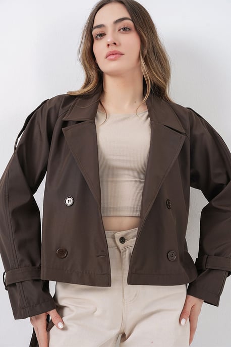 Kort bälte Trench Coat - Image 3