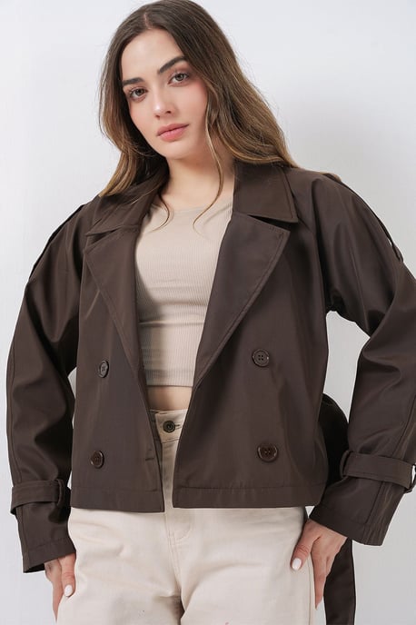 Kort bälte Trench Coat - Image 4