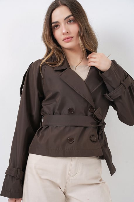 Kort bälte Trench Coat - Image 5