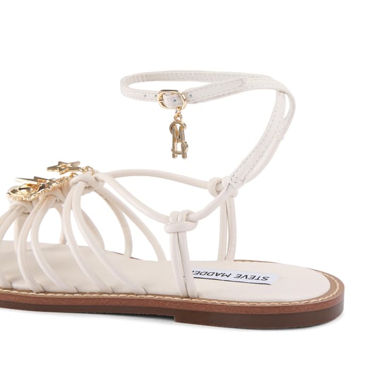 La Charmer White Sandals - Image 3