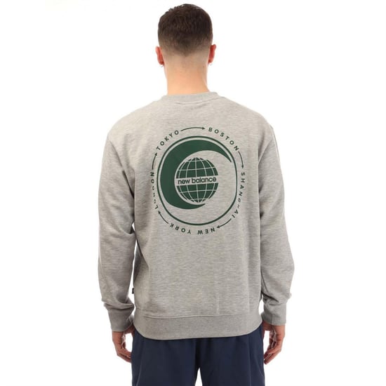 New Balance Heren Frans Terry Relaxed Fit T-shirt met grafische print (Grijs) - Image 2
