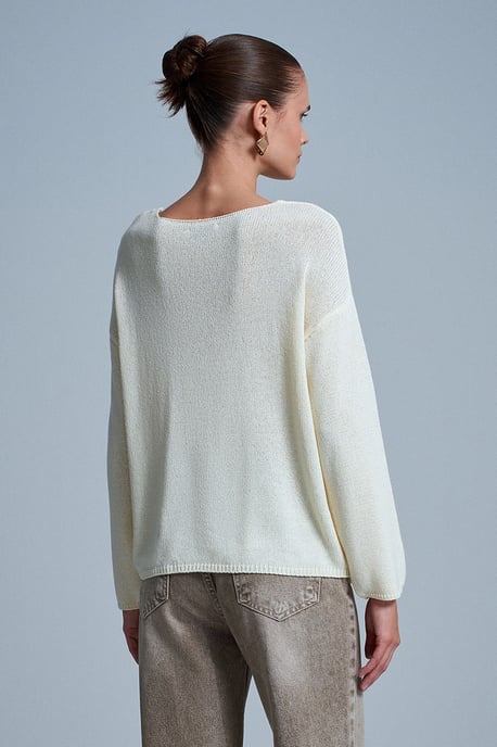 Women's Ribbed Boat-Neck Knit Sweater - Image 4