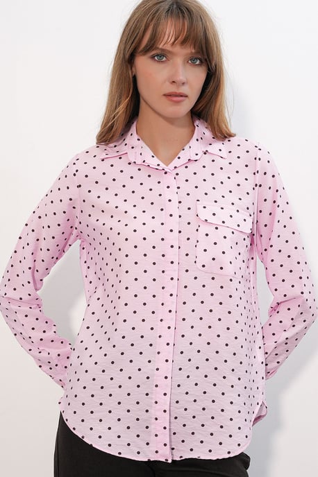 Overmaatse Geprinte Stipjes Woven Shirt - Image 2