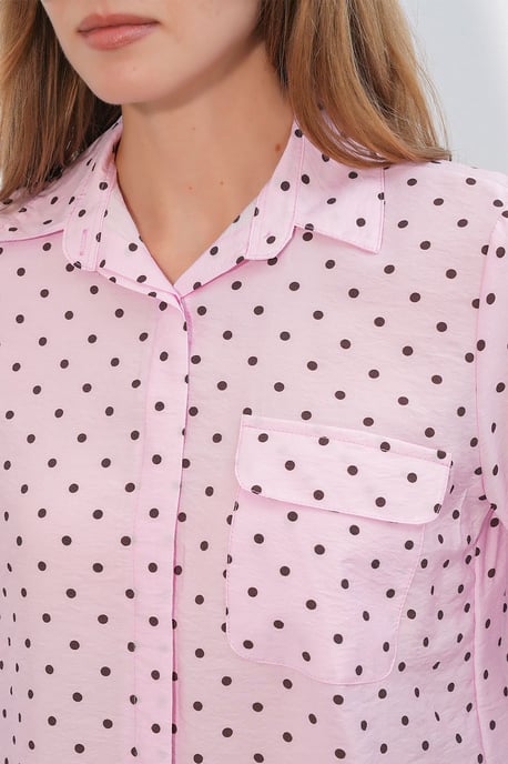 Overmaatse Geprinte Stipjes Woven Shirt - Image 5