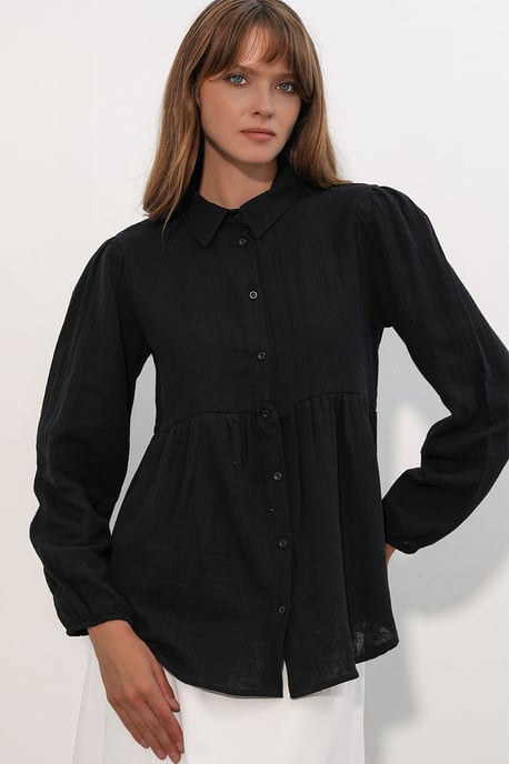Oversized Cotton Long-Sleeve Shirt - Image 1
