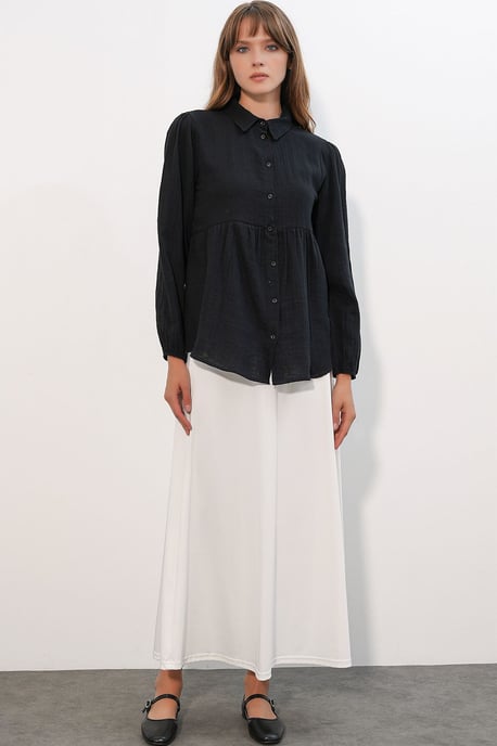 Oversized Cotton Long-Sleeve Shirt - Image 2