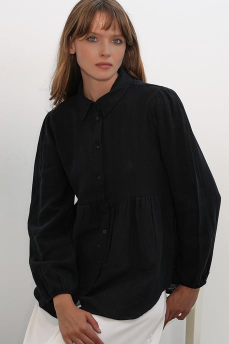 Oversized Cotton Long-Sleeve Shirt - Image 3