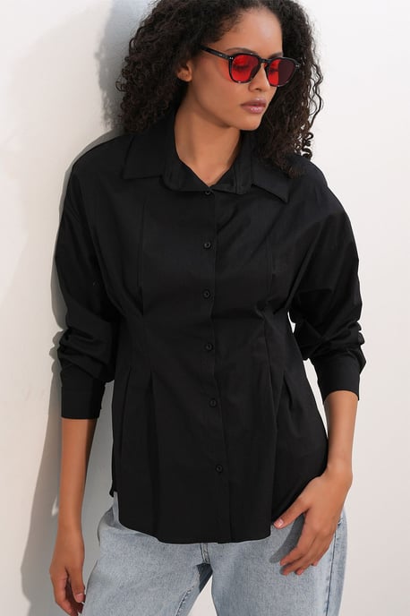 Getailleerde Poplin Shirt Met Knopen Voorzijde - Image 4