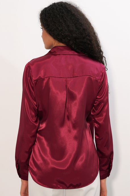 Women's Satin Tie-Front Shirt - Image 6