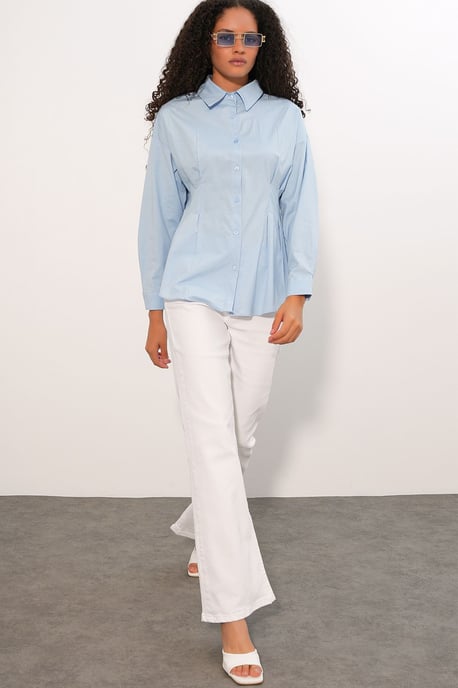 Fitted Poplin Overhemd Met Knopen Voorzijde - Image 2