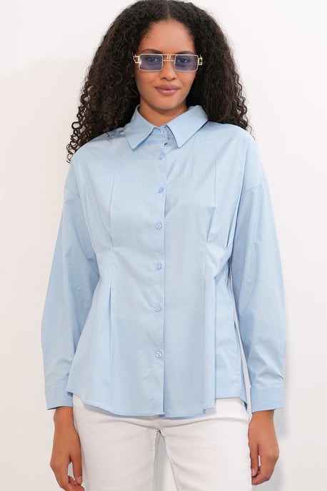 Fitted Poplin Overhemd Met Knopen Voorzijde - Image 3