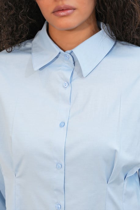 Fitted Poplin Overhemd Met Knopen Voorzijde - Image 5