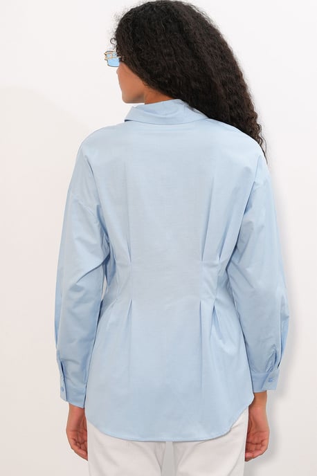Fitted Poplin Overhemd Met Knopen Voorzijde - Image 6