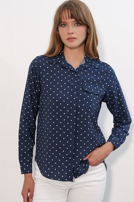 Oversized Gestipte Geweven Shirt - Image 4